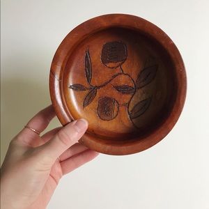Small Wooden Etched Bowl